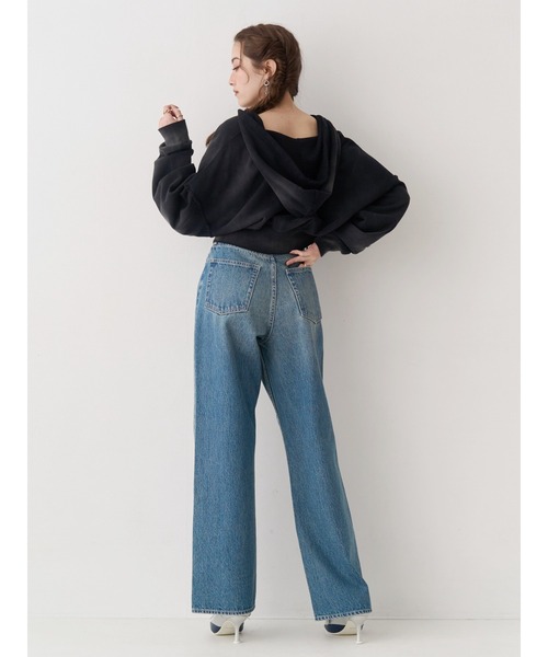EVRIS(エヴリス)の「パウダースウェットウラケショートフーディー【セットアップ着用可能】 春服(パーカー・レディース・ブラック/レッド/ブラウン/アイボリー・FREE)」の13枚目の写真