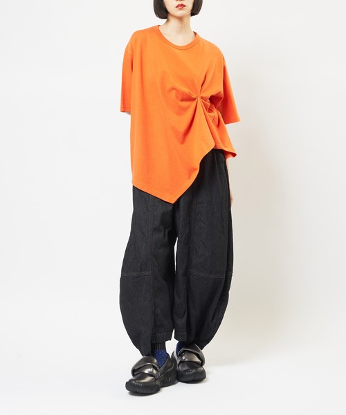 gomme（ゴム）の「クシュドＴ（Tシャツ/カットソー・レディース・チャコールグレー/ブラック/ホワイト/オレンジ・MEDIUM）」の22枚目の写真