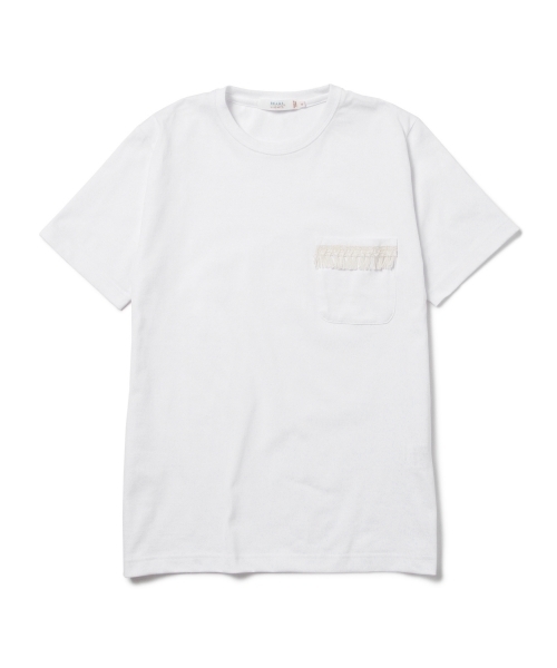BEAMS LIGHTS Men's（ビームスライツ メンズ）の「BEAMS LIGHTS / フリンジポケットクルーネックTシャツ（日本製）（Tシャツ/カットソー・メンズ・ホワイト/オリーブ・X-LARGE/SMALL/MEDIUM/LARGE）」の11枚目の写真