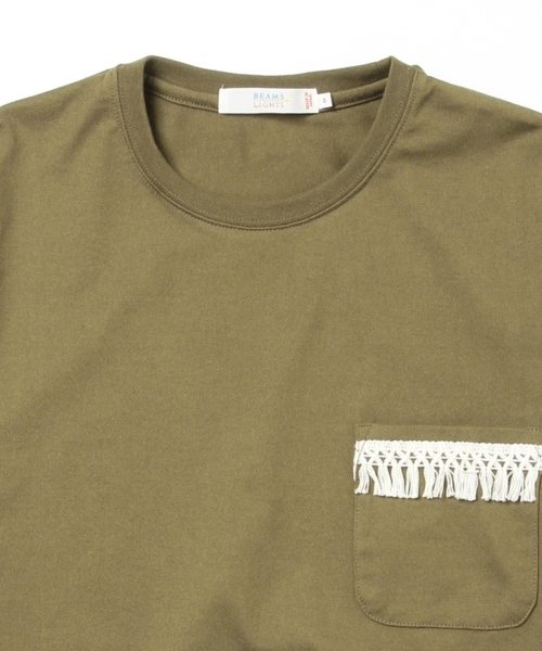 BEAMS LIGHTS Men's（ビームスライツ メンズ）の「BEAMS LIGHTS / フリンジポケットクルーネックTシャツ（日本製）（Tシャツ/カットソー・メンズ・ホワイト/オリーブ・X-LARGE/SMALL/MEDIUM/LARGE）」の13枚目の写真