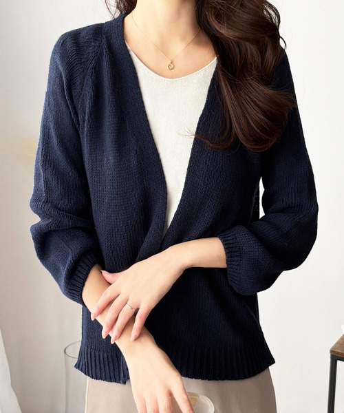 Amulet(アミュレット)の「さっと羽織ってこなれ見え!コンパクトニットカーディガン(カーディガン/ボレロ・レディース・ネイビー/ブラック/ベージュ・FREE)」の15枚目の写真
