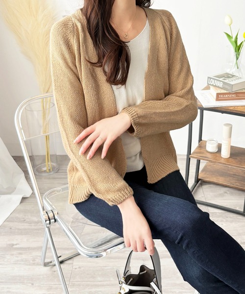 Amulet(アミュレット)の「さっと羽織ってこなれ見え!コンパクトニットカーディガン(カーディガン/ボレロ・レディース・ネイビー/ブラック/ベージュ・FREE)」の22枚目の写真