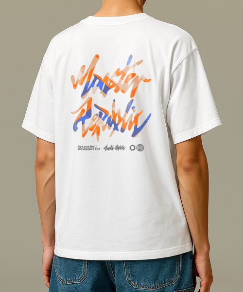 MONSTER REPUBLIC(モンスターリパブリック)の「スクエアロゴオレンジTシャツホワイト_8117(Tシャツ/カットソー・レディース・その他・LARGE/X-LARGE/SMALL/MEDIUM)」の2枚目の写真