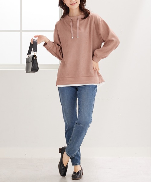 BELLUNA PLUS(ベルーナ)の「スエード調重ね着風プルオーバー(Tシャツ/カットソー・レディース・グリーン/アイボリー/ピンク・MEDIUM/LARGE/X-LARGE)」の16枚目の写真