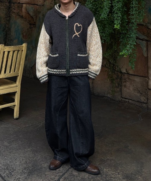 Gaphos (ガフォス)の「ハートカウチンニットジャケット(ニット/セーター・メンズ・グリーン・1/2)」の7枚目の写真