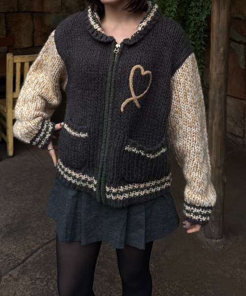 Gaphos (ガフォス)の「ハートカウチンニットジャケット(ニット/セーター・メンズ・グリーン・1/2)」の9枚目の写真