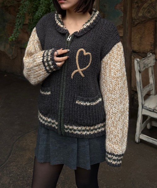 Gaphos (ガフォス)の「ハートカウチンニットジャケット(ニット/セーター・メンズ・グリーン・1/2)」の10枚目の写真