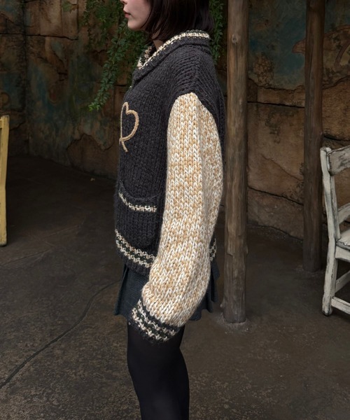 Gaphos (ガフォス)の「ハートカウチンニットジャケット(ニット/セーター・メンズ・グリーン・1/2)」の11枚目の写真