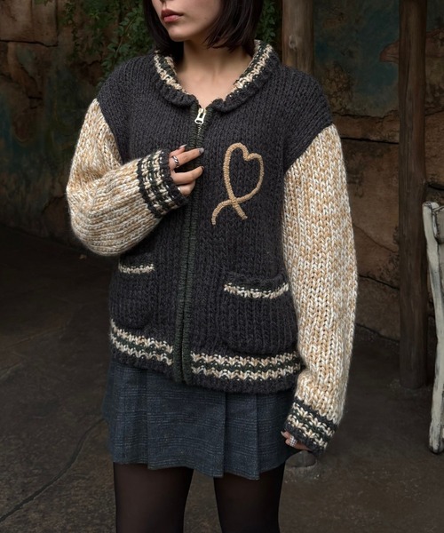 Gaphos (ガフォス)の「ハートカウチンニットジャケット(ニット/セーター・メンズ・グリーン・1/2)」の12枚目の写真