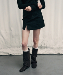 LEATHERY（レザリー）の「ベントコットンミニスカート[ブラック]（スカート）」