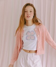 Color Blend Knit Cardigan Pink