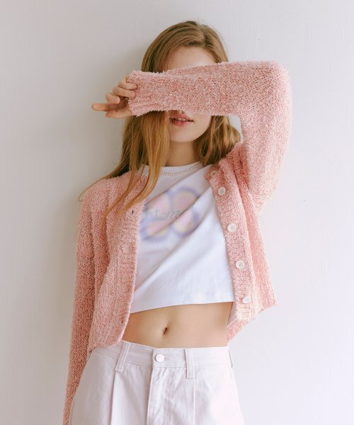 ETMON(エトモン)の「Color Blend Knit Cardigan Pink(カーディガン/ボレロ・レディース・その他・FREE)」の2枚目の写真
