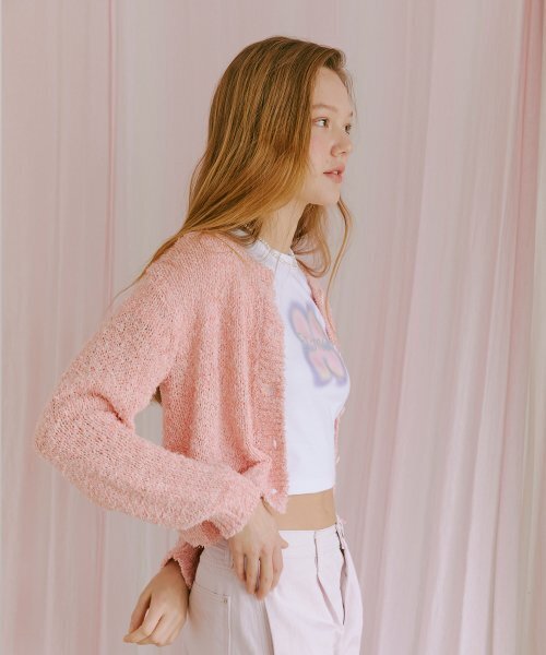 ETMON(エトモン)の「Color Blend Knit Cardigan Pink(カーディガン/ボレロ・レディース・その他・FREE)」の3枚目の写真