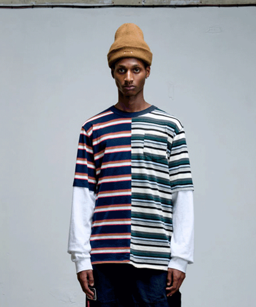 ERER(エルエル)の「ストライプ レイヤード ロングスリーブ Tシャツ ストライプ(Tシャツ/カットソー・レディース・ネイビー系・1/2/3)」の4枚目の写真