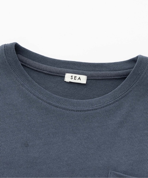 SEA(シー)の「GRAPHIC L/S ポケットTEE (Hibiscus Seavalley)(Tシャツ/カットソー・レディース・ホワイト/ブルー/チャコールグレー・2/1/0)」の9枚目の写真