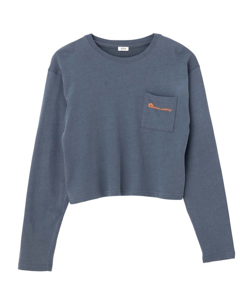 SEA(シー)の「GRAPHIC L/S ポケットTEE (Hibiscus Seavalley)(Tシャツ/カットソー・レディース・ホワイト/ブルー/チャコールグレー・2/1/0)」の15枚目の写真