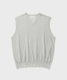 SHIRTER（シャーター）の「CABLE LINEN KNIT VEST (LIGHT GREY)（ベスト）」