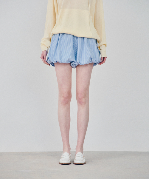 Striped Balloon Skirt Pants_Blue Surf