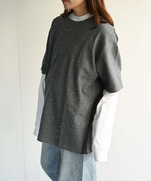 CREARE -LINO-(クレアーレリノ)の「スタッズデザインTシャツ(Tシャツ/カットソー・メンズ・ブラック/オフホワイト/チャコール・FREE)」の3枚目の写真