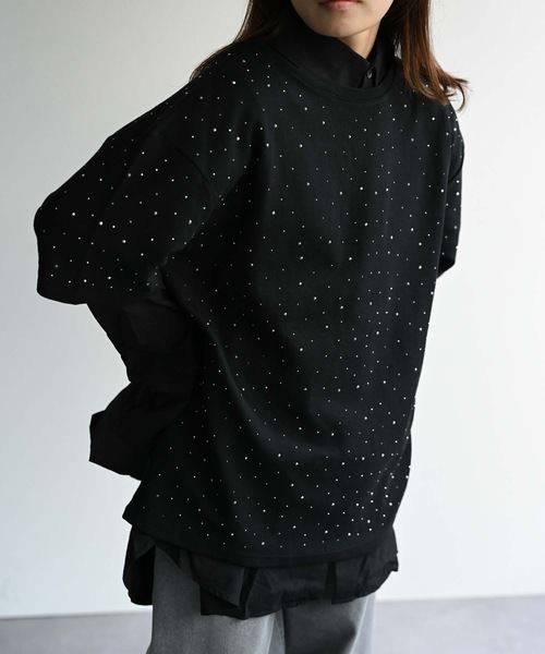 CREARE -LINO-(クレアーレリノ)の「スタッズデザインTシャツ(Tシャツ/カットソー・メンズ・ブラック/オフホワイト/チャコール・FREE)」の7枚目の写真