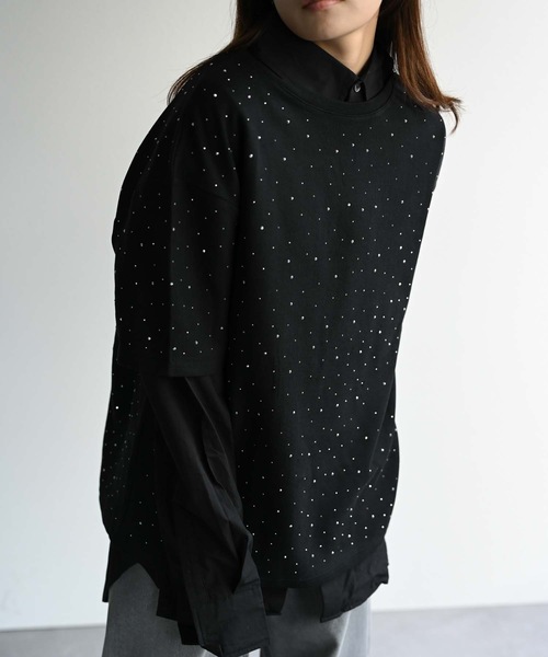 CREARE -LINO-(クレアーレリノ)の「スタッズデザインTシャツ(Tシャツ/カットソー・メンズ・ブラック/オフホワイト/チャコール・FREE)」の8枚目の写真