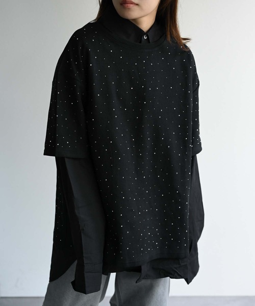 CREARE -LINO-(クレアーレリノ)の「スタッズデザインTシャツ(Tシャツ/カットソー・メンズ・ブラック/オフホワイト/チャコール・FREE)」の9枚目の写真