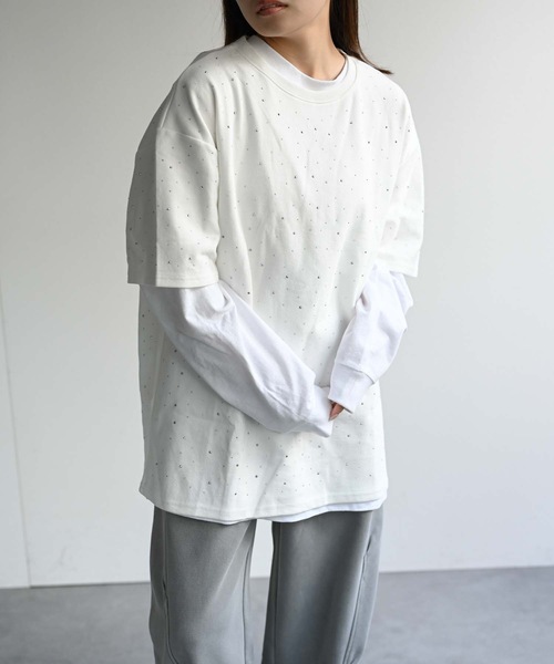 CREARE -LINO-(クレアーレリノ)の「スタッズデザインTシャツ(Tシャツ/カットソー・メンズ・ブラック/オフホワイト/チャコール・FREE)」の14枚目の写真
