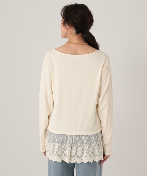 Elura（エルーラ）の「レースコンビロンTEE/634721（Tシャツ/カットソー・レディース・ホワイト/ブラック・FREE）」の10枚目の写真