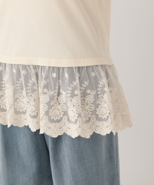 Elura（エルーラ）の「レースコンビロンTEE/634721（Tシャツ/カットソー・レディース・ホワイト/ブラック・FREE）」の14枚目の写真