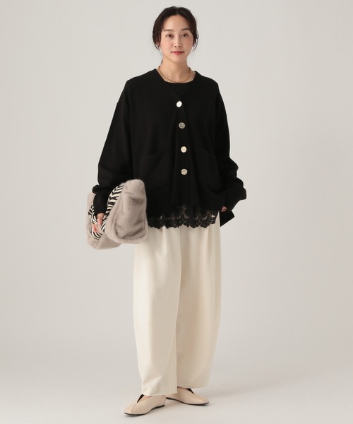 Elura（エルーラ）の「レースコンビロンTEE/634721（Tシャツ/カットソー・レディース・ホワイト/ブラック・FREE）」の6枚目の写真