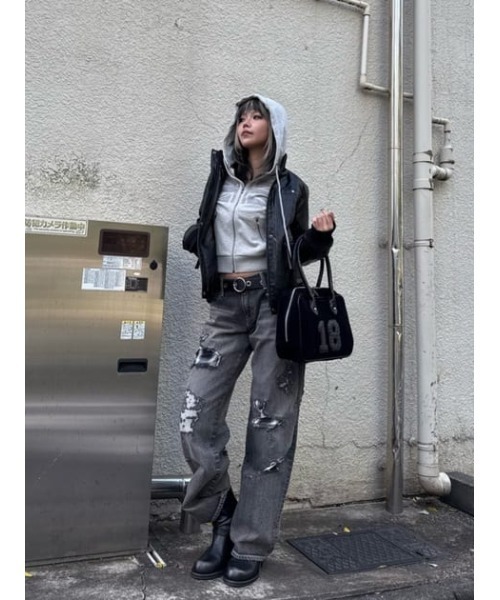 LAGUA GEM（ラグアジェム）の「COMPACT FAUX LEATHER ブルゾン（ブルゾン・レディース・アイボリー/ブラック・FREE）」の22枚目の写真