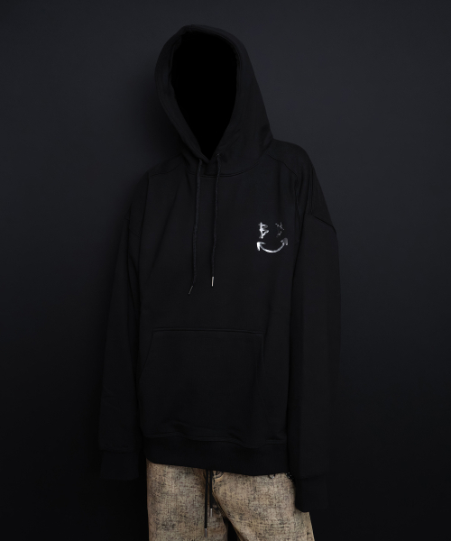 BLACK BLOND（ブラック ブロンド）の「ビビディ レオパード クラシックスマイルロゴフードパーカー (ブラック)（パーカー・レディース・その他・LARGE/MEDIUM/X-LARGE）」の4枚目の写真