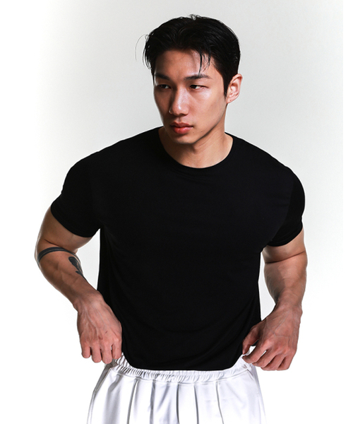 RVD(アールブイディー)の「トラベルウェアソフトタッチマッスルフィット半袖Tシャツ(メランジブラック)(Tシャツ/カットソー・メンズ・その他・LARGE/X-LARGE/2XL)」の2枚目の写真