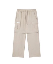 ディタッチャブルカーゴスウェットパンツベージュ