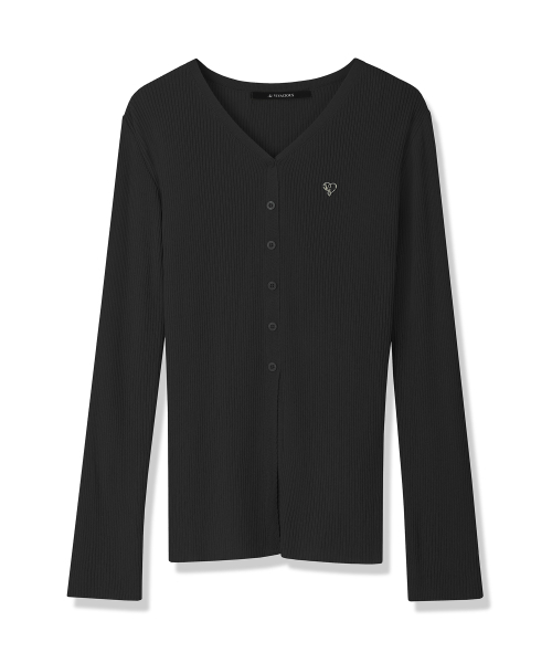 Vivacious(ビバシャス)の「Ormal V-neck Cardigan - 4COL(カーディガン/ボレロ・レディース・ブラック/スカイブルー/アイボリー/グレー・FREE)」の9枚目の写真