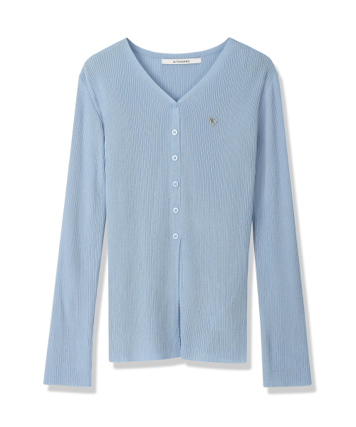 Vivacious(ビバシャス)の「Ormal V-neck Cardigan - 4COL(カーディガン/ボレロ・レディース・ブラック/スカイブルー/アイボリー/グレー・FREE)」の10枚目の写真