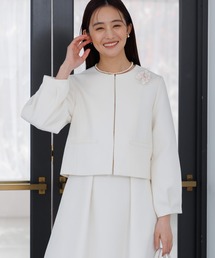 form forma（フォルムフォルマ）の「[単品][手洗いOK]セレモニージャケット(セットアップ可）ワンピース品番0401920/form formaオリジナル/入学式（入園式）/卒業式（卒園式)/お宮参り/七五三/オフィス（ノーカラージャケット）」
