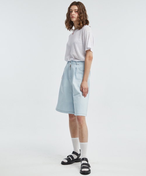 manavis7（マナビスセブン）の「バミューダジンショーツ[ライトブルー]（その他パンツ・レディース・ライトブルー・SMALL/MEDIUM）」の3枚目の写真