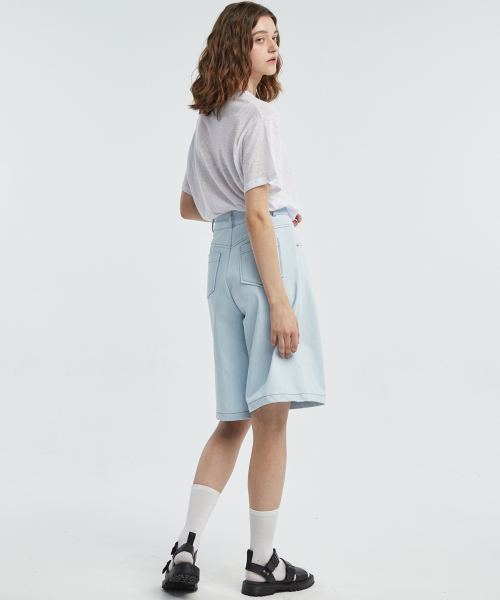 manavis7（マナビスセブン）の「バミューダジンショーツ[ライトブルー]（その他パンツ・レディース・ライトブルー・SMALL/MEDIUM）」の4枚目の写真