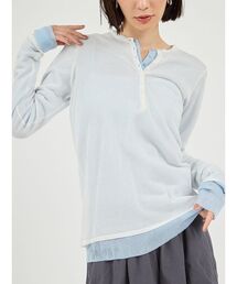 emmi | 【セットアイテム】eco ヘンリーネックレイヤードニットトップス(ニット/セーター)