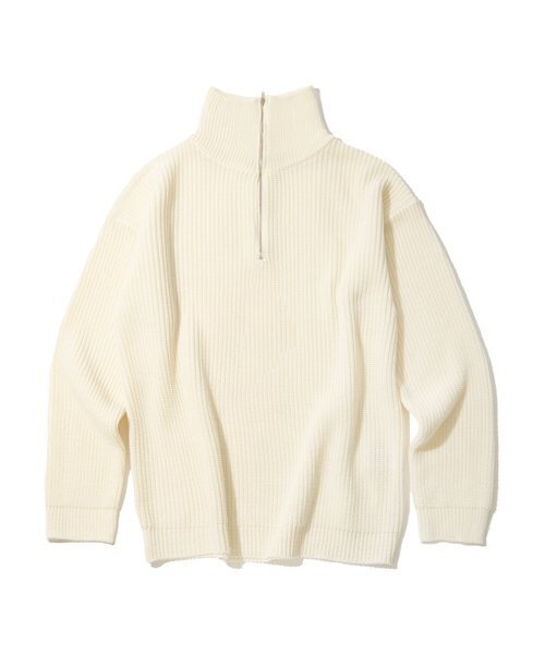UNLC(ユーエヌエルシー)の「ハーフジップソリッドニット(クリーム)(ニット/セーター・メンズ・その他・LARGE/MEDIUM)」の1枚目の写真