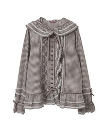 美品 ピンクハウス ✨ ピコフリル ホワイト 白 リボン ベスト くるみボタン PINK HOUSE（ピンクハウス）の「PINK HOUSE×misako aoki リボン