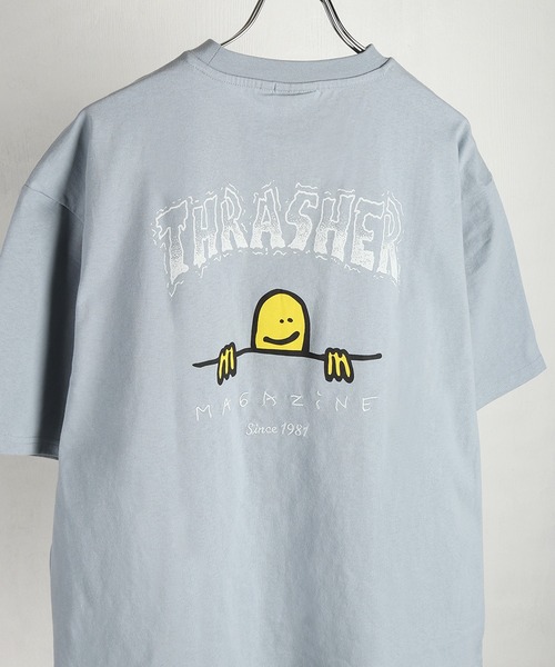 THRASHER（スラッシャー）の「THRASHER / スラッシャー × Mark Gonzales / マークゴンザレス グラフィック バックプリントTシャツ オーバーサイズ（Tシャツ/カットソー・メンズ・ブラック/サックスブルー/ミント/ホワイト・XL/L/M）」の4枚目の写真