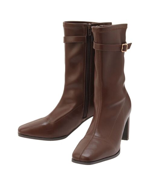 dazzlin（ダズリン）の「アンクルベルトミドルブーツ（ブーツ・レディース・ブラウン/ブラック/アイボリー・LARGE/MEDIUM）」の15枚目の写真