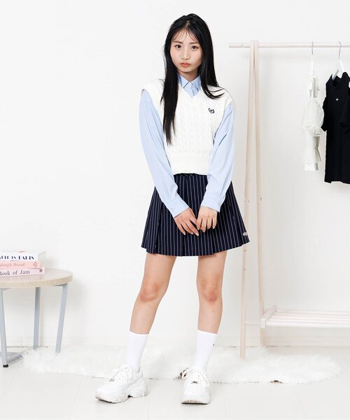 algy(アルジー)の「【抗菌防臭】algyロゴクルーソックス1(ソックス/靴下・キッズ・ブラック/オフホワイト・21/24)」の3枚目の写真