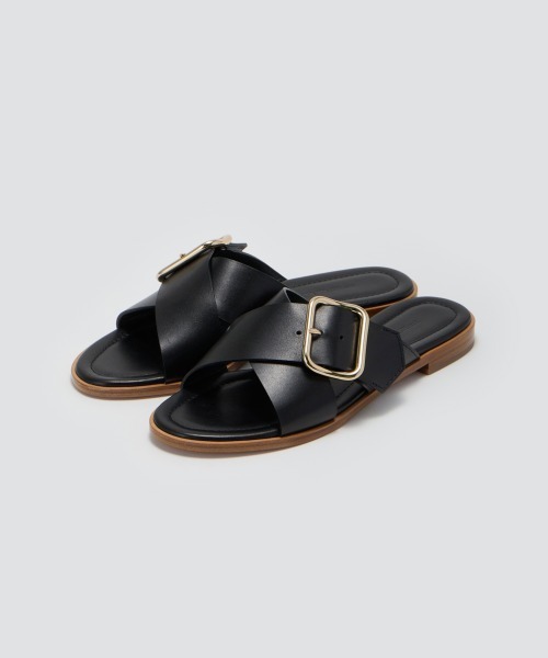 SAMI クロス サンダル 1.1cm BLACK（サンダル）｜PELLICO（ペリーコ