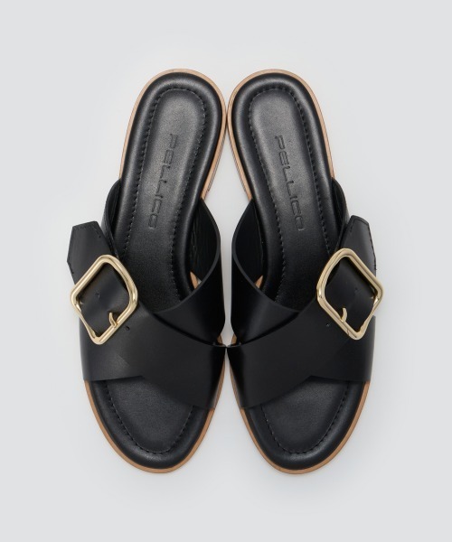SAMI クロス サンダル 1.1cm BLACK（サンダル）｜PELLICO（ペリーコ