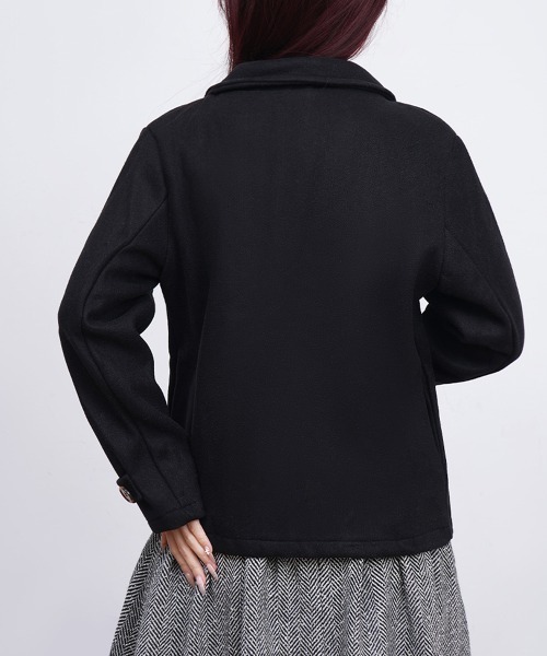 Miniministore(ミニミニストア)の「ウールタッチダブルブレストショートコート(ピーコート・レディース・アイボリー/キャメル/グレー/ブラック・FREE)」の15枚目の写真