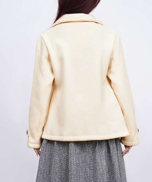 Miniministore(ミニミニストア)の「ウールタッチダブルブレストショートコート(ピーコート・レディース・アイボリー/キャメル/グレー/ブラック・FREE)」の19枚目の写真