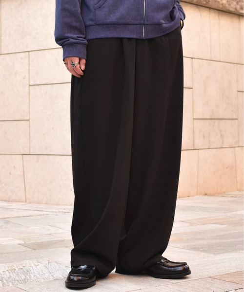 Noen(ノエン)の「イージーワイドスラックス(スラックス・メンズ・ブラック/ハウンドトゥース・LARGE/MEDIUM)」の2枚目の写真